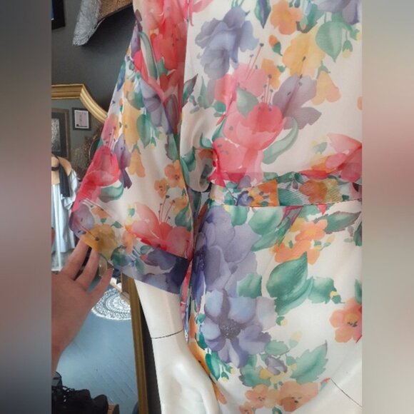 Vintage Floral Sheer Kimono Robe - Picture 2 of 14